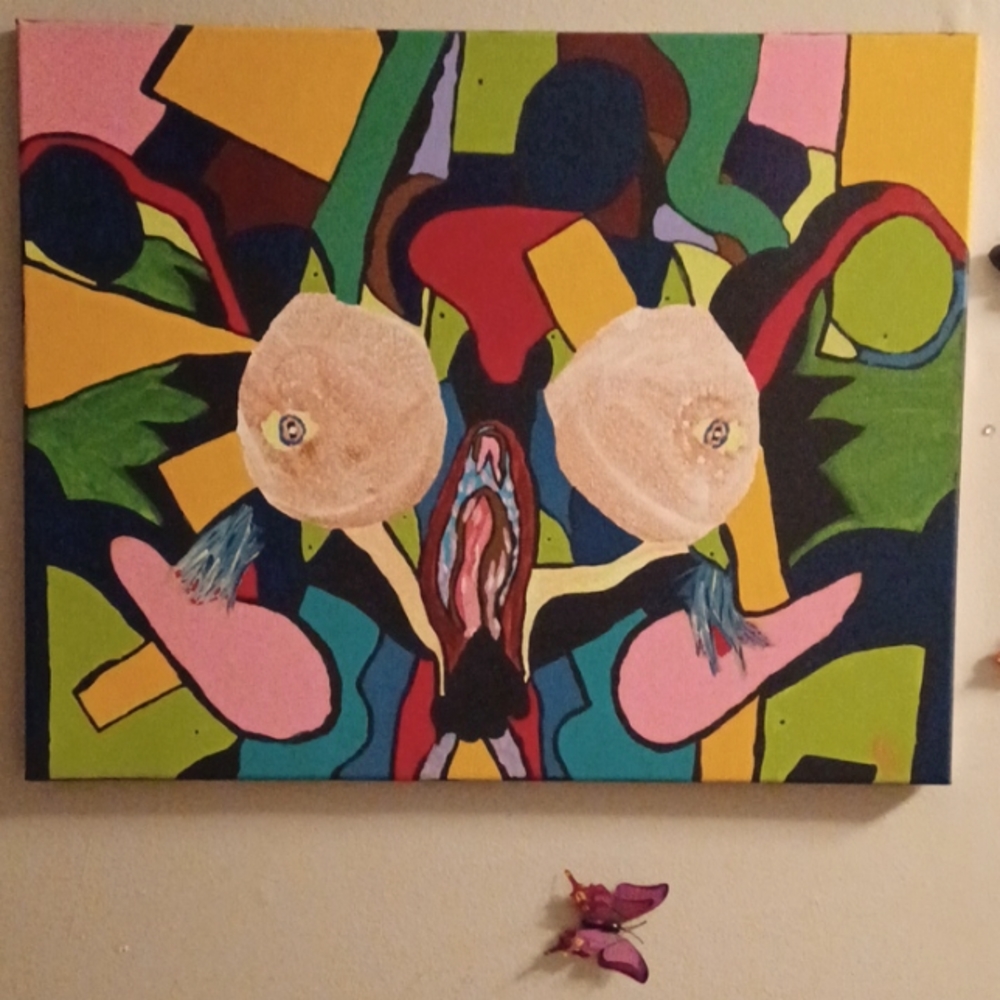 Abstract canvas painting